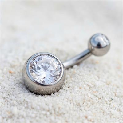 316L Çelik Zirkon Taşlı Klasik Piercing PRC-107