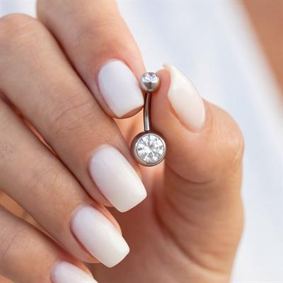 316L Çelik Zirkon Taşlı Klasik Piercing PRC-107