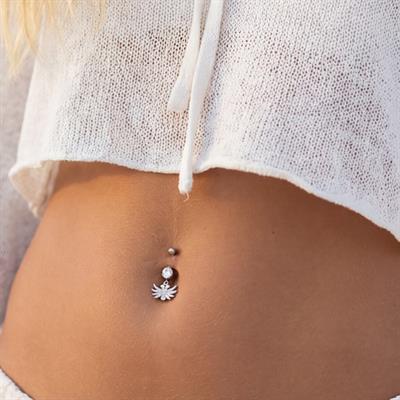 316L Çelik Zirkon Taşlı Kuş Piercing PRC-124