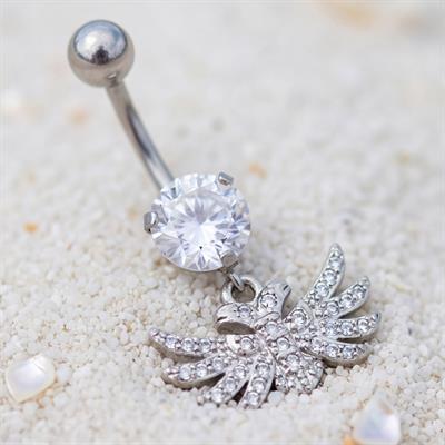 316L Çelik Zirkon Taşlı Kuş Piercing PRC-124