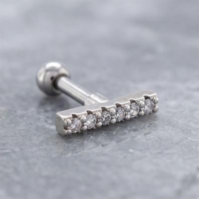 316L Çelik Zirkon Taşlı Piercing PRC-178