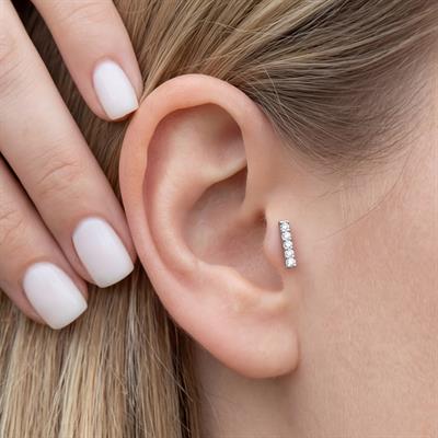 316L Çelik Zirkon Taşlı Piercing PRC-178