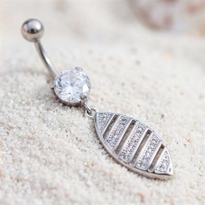 316L Çelik Zirkon Taşlı Piercing PRC-132