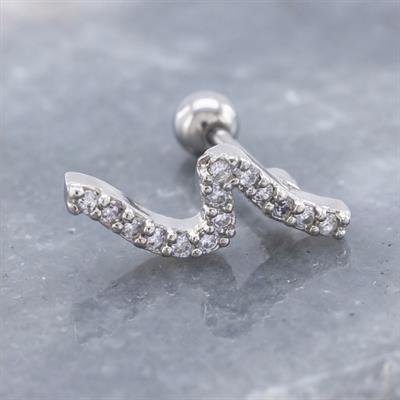 316L Çelik Zirkon Taşlı Piercing PRC-181