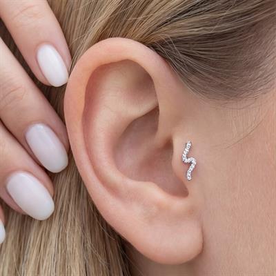 316L Çelik Zirkon Taşlı Piercing PRC-181