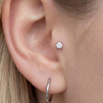 316L Çelik Zirkon Taşlı  Piercing PRC-204