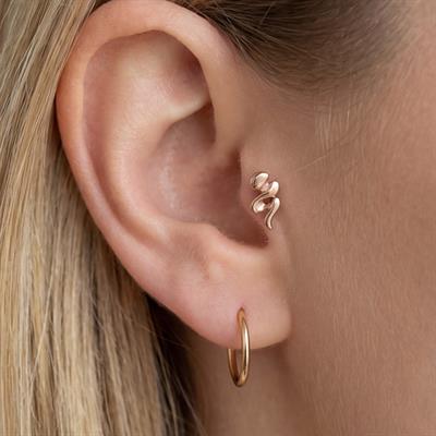 316L Çelik Zirkon Taşlı Rose Yılan Piercing PRC-157
