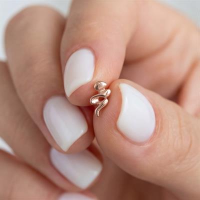 316L Çelik Zirkon Taşlı Rose Yılan Piercing PRC-157
