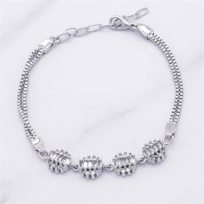 316L Çelik Zirkon Taşlı Şekilli Kadın Bileklik BLK-796