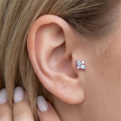 316L Çelik Zirkon Taşlı Şekilli Piercing PRC-185