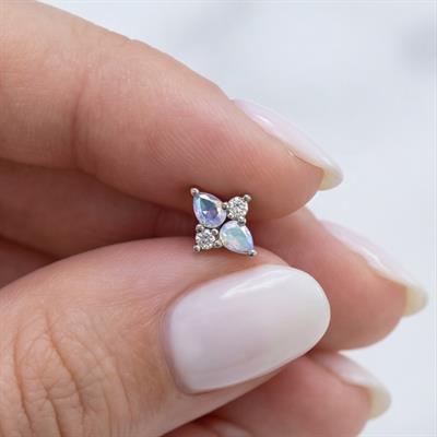 316L Çelik Zirkon Taşlı Şekilli Piercing PRC-185