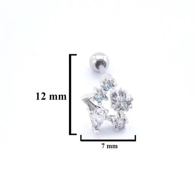 316L Çelik Zirkon Taşlı Takım Yıldızı Piercing PRC-172