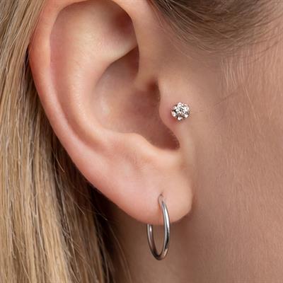 316L Çelik Zirkon Taşlı Top Piercing PRC-205