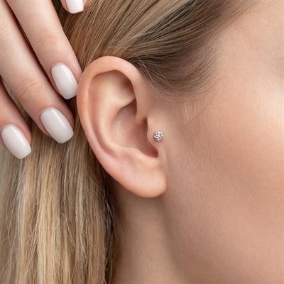 316L Çelik Zirkon Taşlı Top Piercing PRC-205