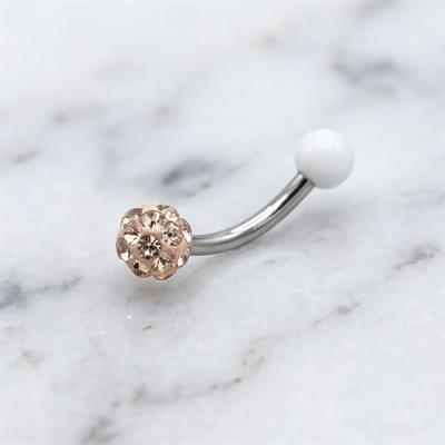 316L Çelik Zirkon Taşlı Top Piercing PRC-205