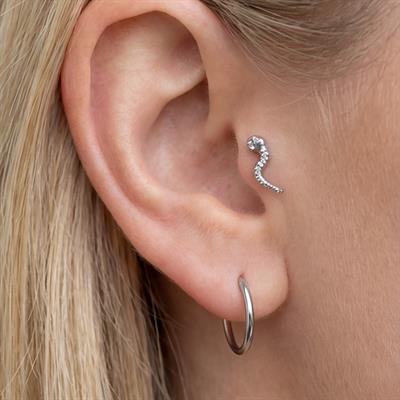 316L Çelik Zirkon Taşlı Yılan Şekilli Piercing PRC-198