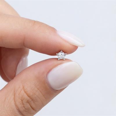 316L Çelik Zirkon Taşlı Yıldız Şekilli Piercing PRC-177