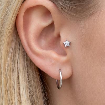 316L Çelik Zirkon Taşlı Yıldız Şekilli Piercing PRC-177