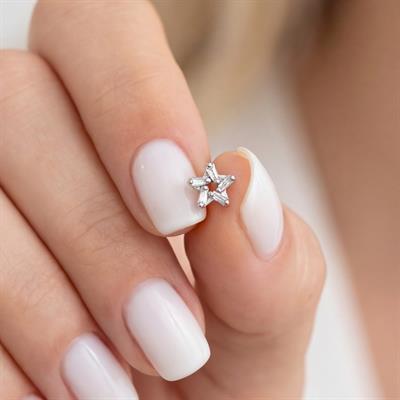 316L Çelik Zirkon Taşlı Yıldız Şekilli Piercing PRC-173