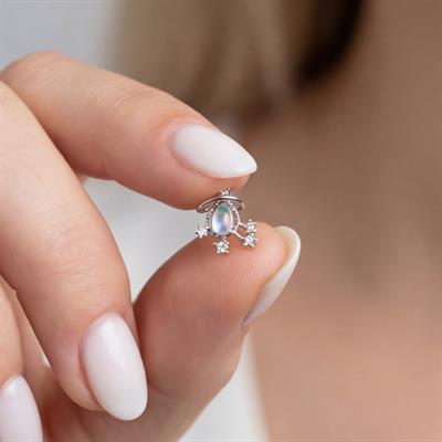 316L Çelik Zirkon Taşlı Yıldızlı Piercing PRC-166