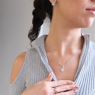 925 Ayar Baget Zirkon Taşlı Gümüş Set GSET-103