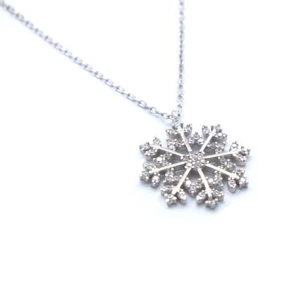 925 Ayar Gümüş Kar Tanesi Zirkon Taşlı Kolye GK-109