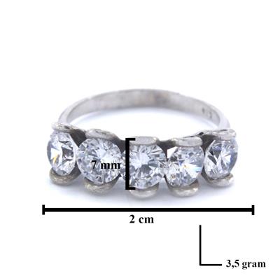 925 Ayar Gümüş Zirkon 5 Taş Kadın Yüzük GKY-115