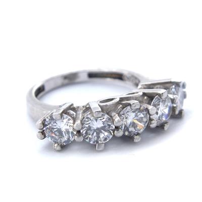 925 Ayar Gümüş Zirkon 5 Taş Kadın Yüzük GKY-113