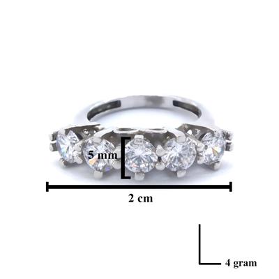 925 Ayar Gümüş Zirkon 5 Taş Kadın Yüzük GKY-113