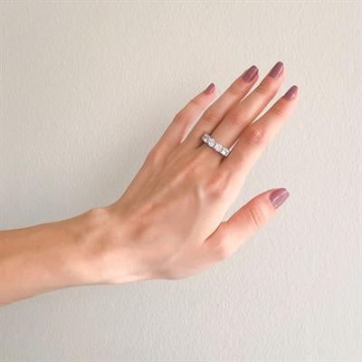 925 Ayar Gümüş Zirkon Baget Taşlı 5 Taş Kadın Yüzük GKY-119