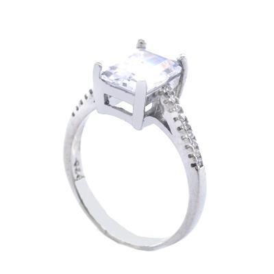 925 Ayar Gümüş Zirkon Baget Tek Taş Kadın Yüzük GKY-127