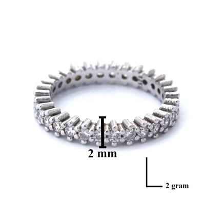 925 Ayar Gümüş Zirkon Taşlı 1 Sıra Tam Tur Kadın Yüzük GKY-103