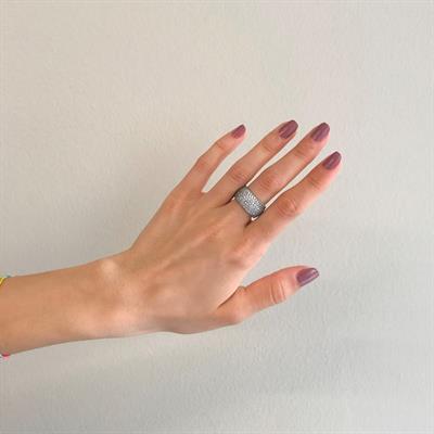 925 Ayar Gümüş Zirkon Taşlı 7 Sıra Tam Tur Kadın Yüzük GKY-100