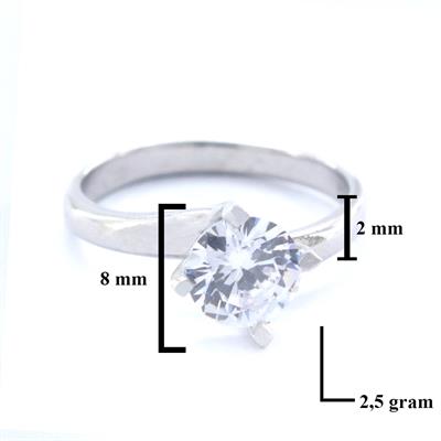 925 Ayar Gümüş Zirkon Tek Taş Tasarım Kadın Yüzük GKY-126