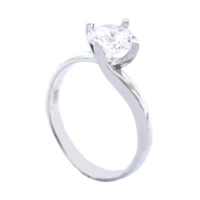 925 Ayar Gümüş Zirkon Tek Taş Tasarım Kadın Yüzük GKY-126