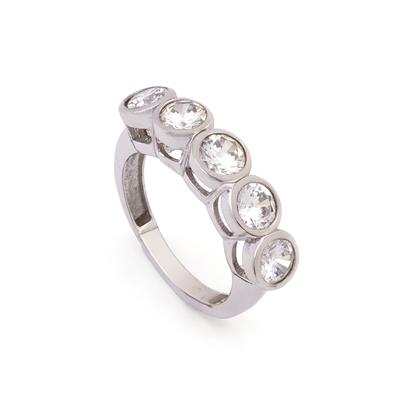 925 Ayar Gümüş Zirkon 5 Taşlı Kadın Yüzük GKY-109