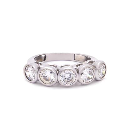 925 Ayar Gümüş Zirkon 5 Taşlı Kadın Yüzük GKY-109