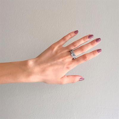 925 Ayar Gümüş Zirkon Baget Taşlı Tek Taş Kadın Yüzük GKY-130