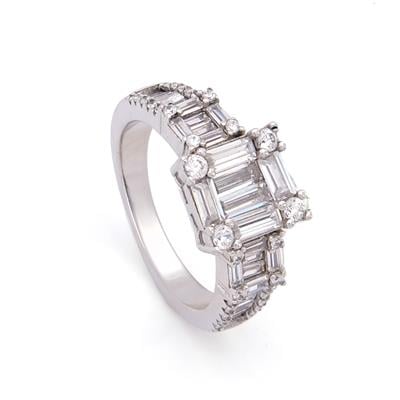 925 Ayar Gümüş Zirkon Baget Taşlı Tek Taş Kadın Yüzük GKY-130