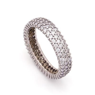 925 Ayar Gümüş Zirkon Taşlı 3 Sıra Tam Tur Kadın Yüzük GKY-102