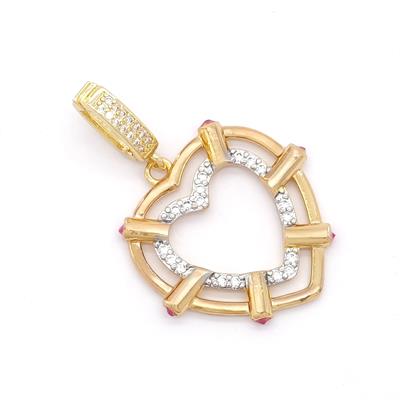 Ajda Charm Çelik Altın Kaplama Kadın Taşlı Kalp Model-CHR-126