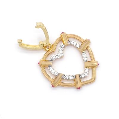Ajda Charm Çelik Altın Kaplama Kadın Taşlı Kalp Model-CHR-126