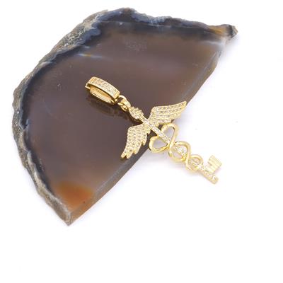 Ajda Charm Çelik Altın Kaplama Kadın Taşlı Melek Model-CHR-127