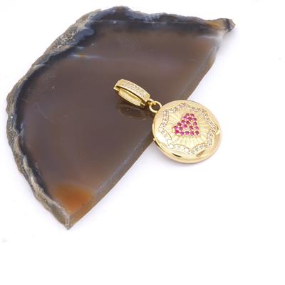 Ajda Charm Çelik Altın Kaplama Kadın Yuvarlak Kalp Model-CHR-121