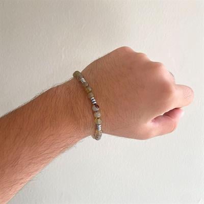 Akik & Hematit Doğal Taş Erkek Bileklik EBLK-377