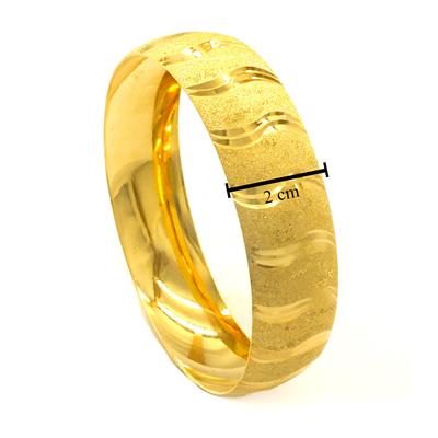 Altın Kaplama 2 cm Dalga Çizgili Bilezik BLZ-3092