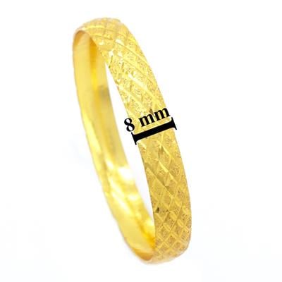 Altın Kaplama Baklava Model Bilezik 0.8 cm BLZ-3050