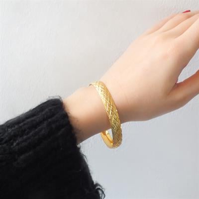 Altın Kaplama Baklava Model Bilezik 0.8 cm BLZ-3050