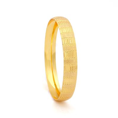 Altın Kaplama Çizgili Noktalı 1 cm Bilezik BLZ-3075