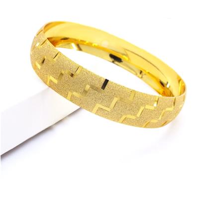 Altın Kaplama Desenli Simli Bilezik 1.5 cm BLZ-3043